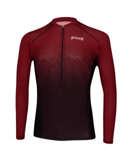 Maillot trail manches longues mixte Guada Polka - ROUGE